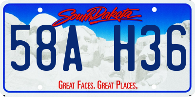 SD license plate 58AH36