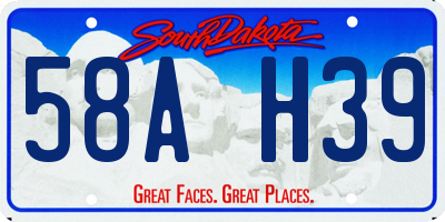 SD license plate 58AH39