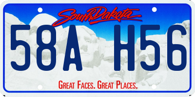 SD license plate 58AH56