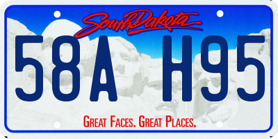 SD license plate 58AH95