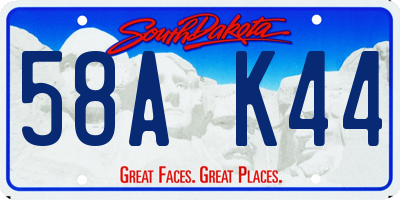 SD license plate 58AK44