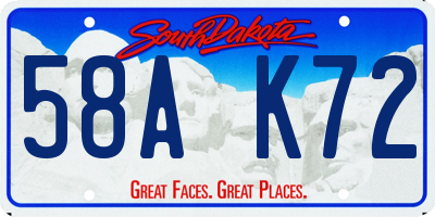 SD license plate 58AK72