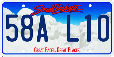 SD license plate 58AL10