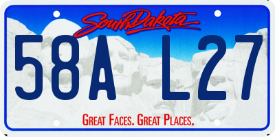 SD license plate 58AL27