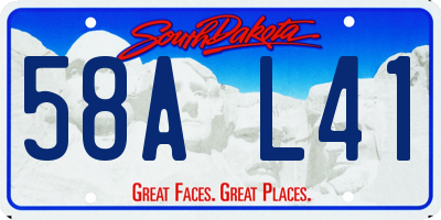 SD license plate 58AL41