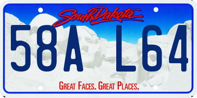 SD license plate 58AL64