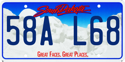 SD license plate 58AL68