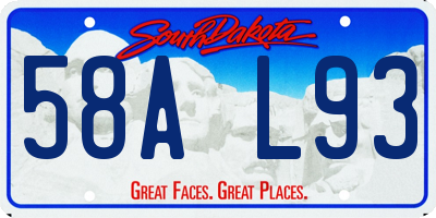 SD license plate 58AL93