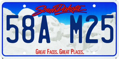 SD license plate 58AM25