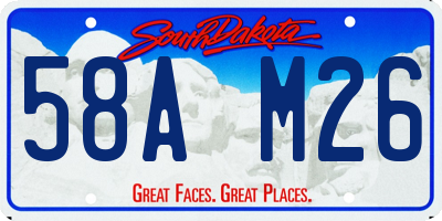 SD license plate 58AM26