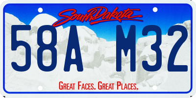 SD license plate 58AM32
