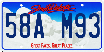 SD license plate 58AM93
