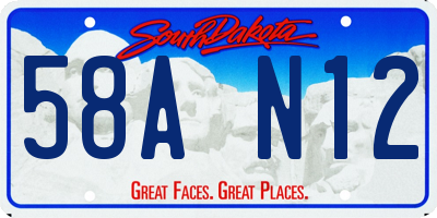 SD license plate 58AN12