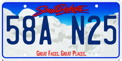 SD license plate 58AN25