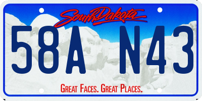 SD license plate 58AN43