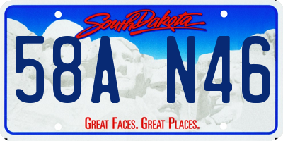 SD license plate 58AN46