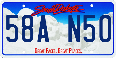 SD license plate 58AN50