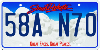 SD license plate 58AN70