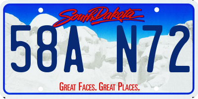 SD license plate 58AN72