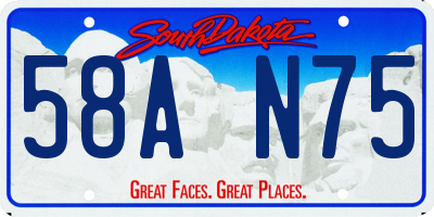SD license plate 58AN75