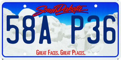SD license plate 58AP36