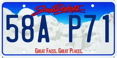 SD license plate 58AP71