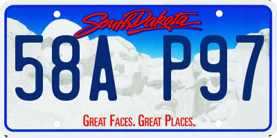 SD license plate 58AP97