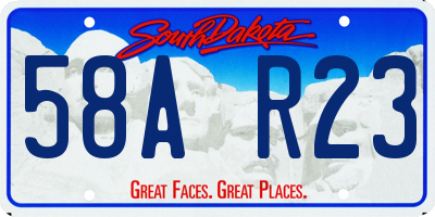 SD license plate 58AR23