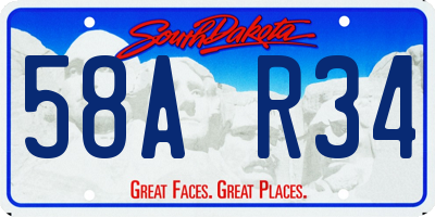 SD license plate 58AR34