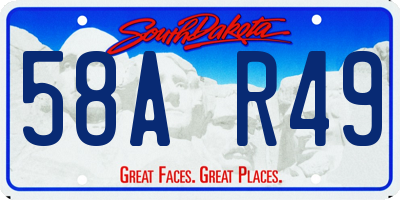SD license plate 58AR49