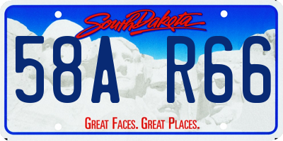 SD license plate 58AR66