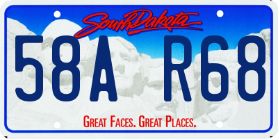 SD license plate 58AR68