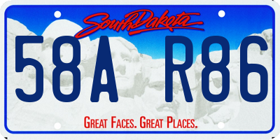 SD license plate 58AR86