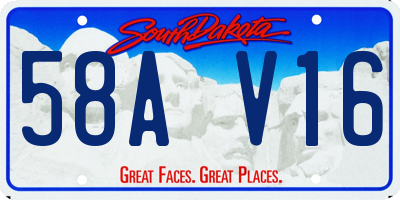 SD license plate 58AV16