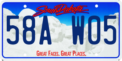 SD license plate 58AW05