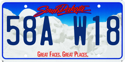 SD license plate 58AW18