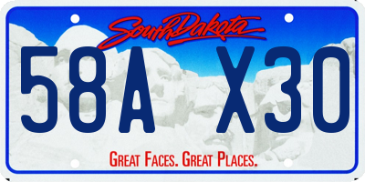 SD license plate 58AX30