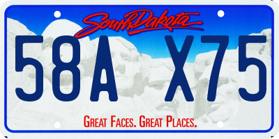 SD license plate 58AX75