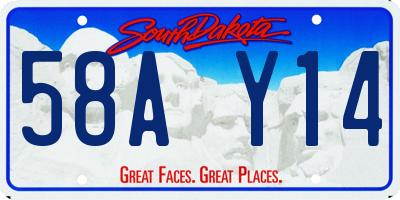 SD license plate 58AY14