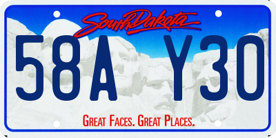 SD license plate 58AY30