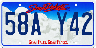 SD license plate 58AY42