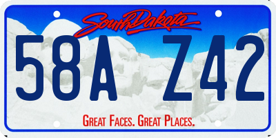 SD license plate 58AZ42