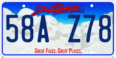 SD license plate 58AZ78
