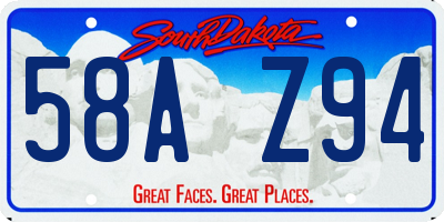 SD license plate 58AZ94