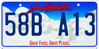 SD license plate 58BA13