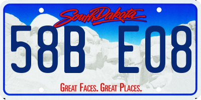 SD license plate 58BE08