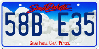 SD license plate 58BE35