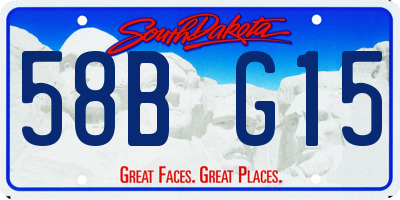 SD license plate 58BG15