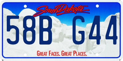 SD license plate 58BG44