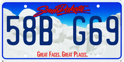 SD license plate 58BG69
